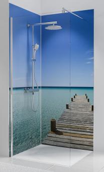 Schulte DecoDesign Duschrückwand Foto über Eck 2 x 2100x900 mm Steg Malediven