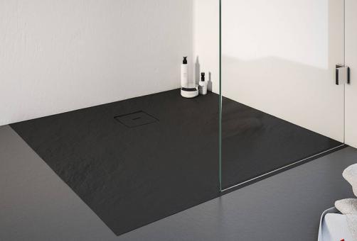 Schulte plan Mineralguss Steinoptik Quadrat Duschbecken bodeneben 1200x1200 mm anthrazit