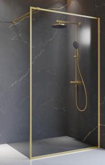 Schulte Trend 2.0  Walk-In Duschwand gold matt 2000x900 mm, 6 mm Echtglas Klar mit Glassiegel