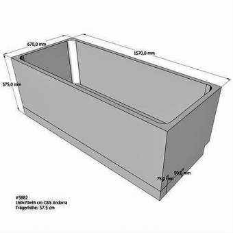 Schröder Wannenträger für Rechteckbadewanne Andorra 160x70 cm