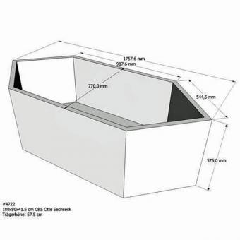 Schröder Wannenträger für 6-Eckwanne Otte 180x80 cm 