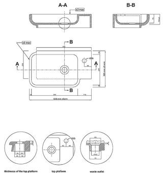 Badmöbel Waschbeckenunterschrank Set 53 cm 1 Hochglanz Tür weiß