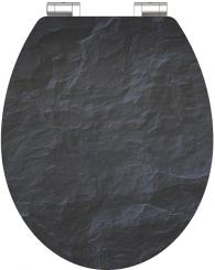 MDF Holzkern WC-Sitz Hochglanz Schieferoptik mit Absenkautomatik 