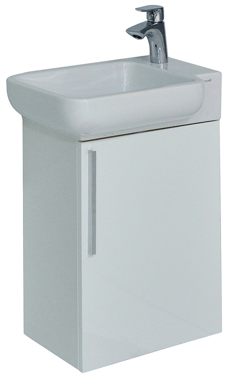 Badmöbel Waschbeckenunterschrank Set 53 cm weiß Hochglanz 1 Tür