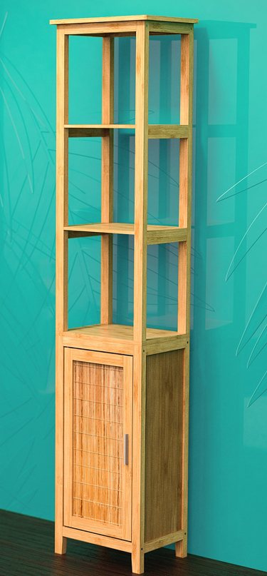 Bambus Badezimmer Hochschrank 5 Ablagen 1900 mm hoch