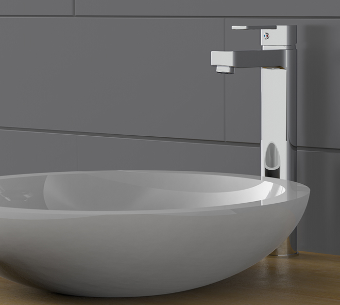 Waschbeckenarmatur hoher Auslauf für Aufsatzbecken chromoptik