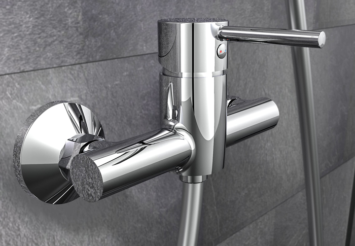 Einhebel Aufputz Brausearmatur chromoptik